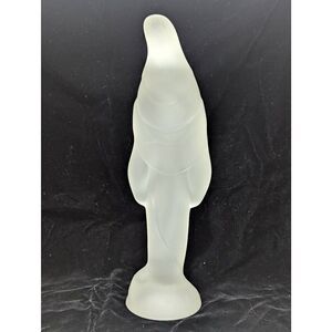 Fostoria MCM Silver Mist Finish Glass Madonna Figurine Home Decor